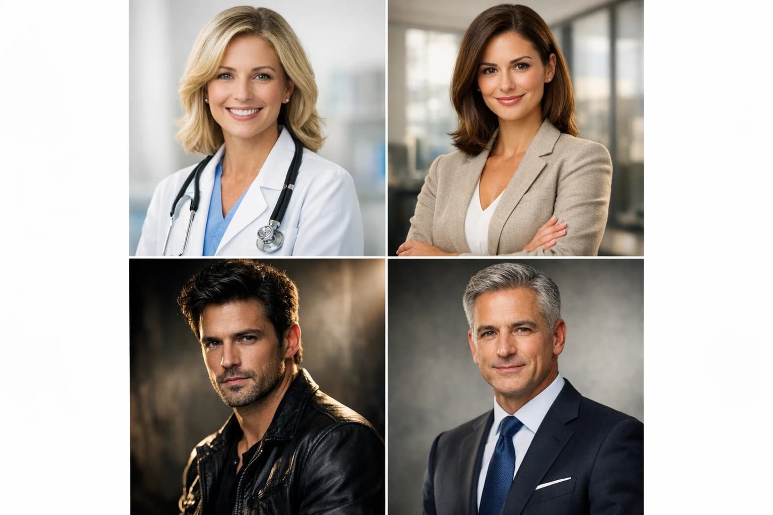 Professional headshots for medical, real estate, acting, and business industries